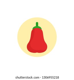 Red pepper logo. Icon pepper. Vector illustration. EPS 10.