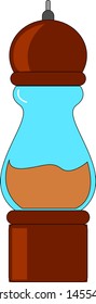 Red pepper mill, illustration, vector on white background.