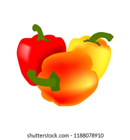  red pepper on white background, vector illustration