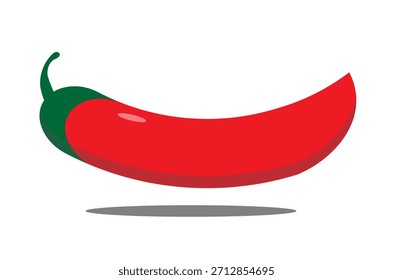 red pepper on a white background, shadow,