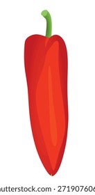 Pimienta roja sobre fondo blanco, Vector