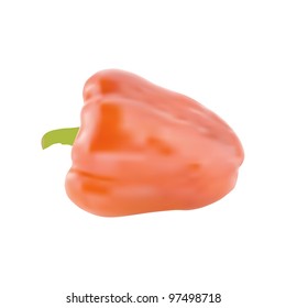 red pepper on white background