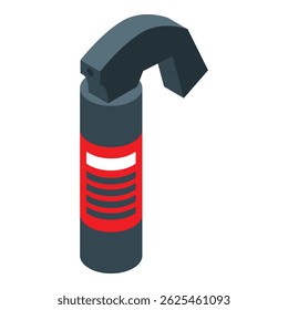 Aerosol de pimienta roja en defensa propia, proyección isométrica