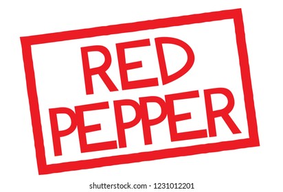 red pepper stamp on white background. Sign, label, sticker.