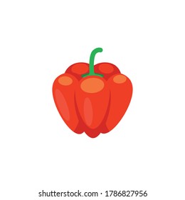 Red Pepper vector illustration, Pepper flat icon, isolated on white background