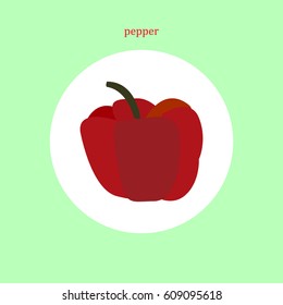 Red pepper, vegetables. Icon, logo, symbol.