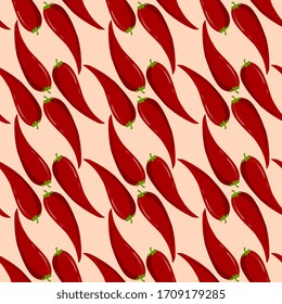 Papel pintado de pimienta roja, ilustración, vector sobre fondo blanco.