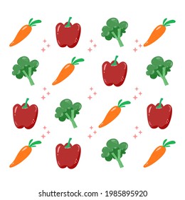 red peppers and carrot pattern
