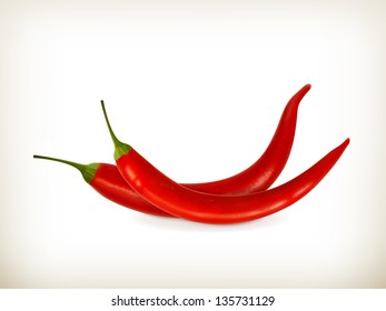 Red peppers vector