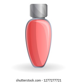 Red perfume bottle icon. Cartoon of red perfume bottle vector icon for web design isolated on white background