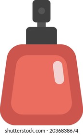 Perfume rojo, ilustración, vector, sobre un fondo blanco.