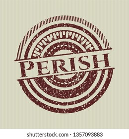 Red Perish distressed rubber stamp