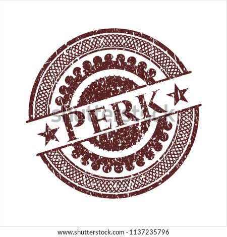 Red Perk distressed rubber grunge stamp