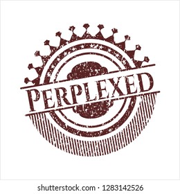 Red Perplexed distressed grunge seal