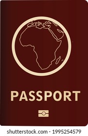 Red person passport. vector illustration