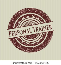 Red Personal Trainer distressed rubber grunge stamp