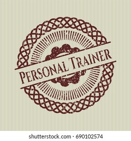 Red Personal Trainer grunge style stamp