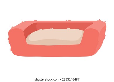 icono de accesorio de cama de mascota roja