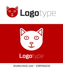 Red Pet icon isolated on white background. Logo design template element. Vector Illustration