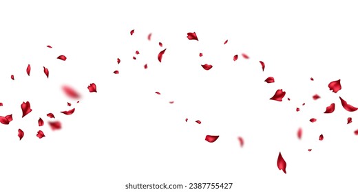 Red petal design background blowing in the wind beautiful vector illustration