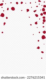 Red Petal Tender Vector Transparent Background. Summer Sakura Template. Beautiful Lotus Japan Banner. Pink Peach Fall Texture.
