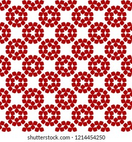 Red petals laid out in a pattern on a white background, seamless pattern
