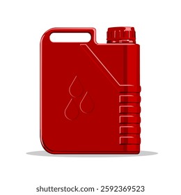 Red Petrol gallon to store, save and take petrol on remote places, desert water container.