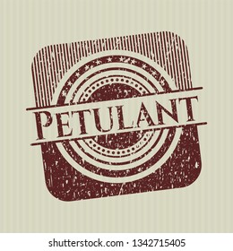 Red Petulant distressed rubber stamp with grunge texture