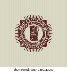 Red Phd thesis icon inside distress rubber seal