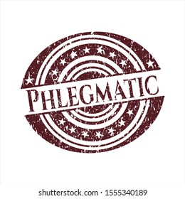 Red Phlegmatic distressed rubber stamp