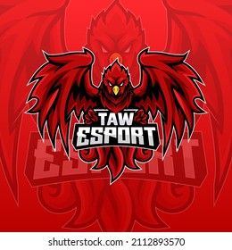 red phoenix e-sport logo template