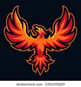 Red Phoenix for esport and sport mascot logo