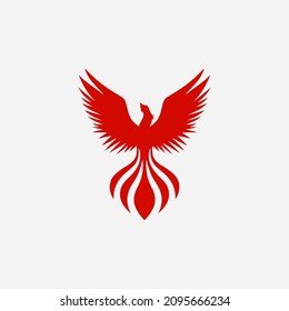 red phoenix illustration logo design