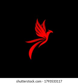 red phoenix logo designs - modern phoenix - logo gaming - fire bird