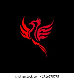 Red Phoenix Logo Elegant Strong Magic Stock Vector (Royalty Free ...