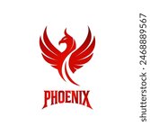 A Red Phoenix Logo on Dark Theme