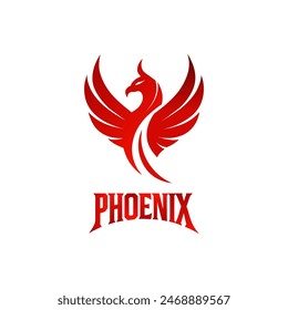 A Red Phoenix Logo on Dark Theme