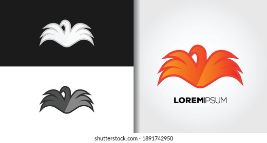 conjunto de logotipos rojo phoenix plantilla de ideas de marca vector