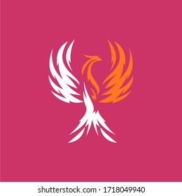 red phoenix in red logo, vector illustration