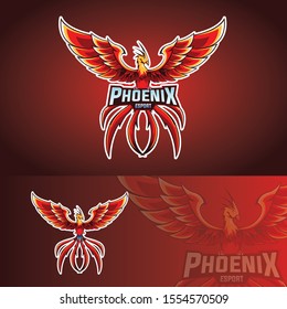 Red Phoenix mascot vector logo design with modern illustration concept style for sport and esport