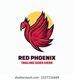 Red Phoenix Simple Mascot Logo