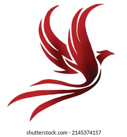 Red Phoenix Vector in White Background