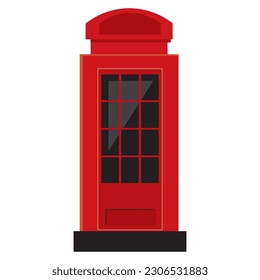Red phone booth icon vector illustration symbol