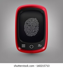 Red phone. Fingerprint