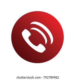 Red phone handset icon