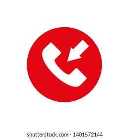 Red phone icon - Phone hang up button