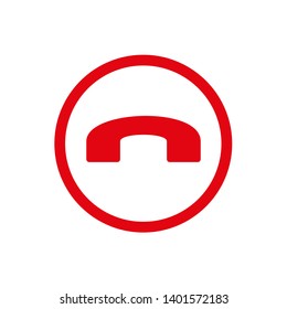 Red phone icon - Phone hang up button