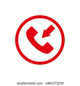 Red phone icon - Phone hang up button