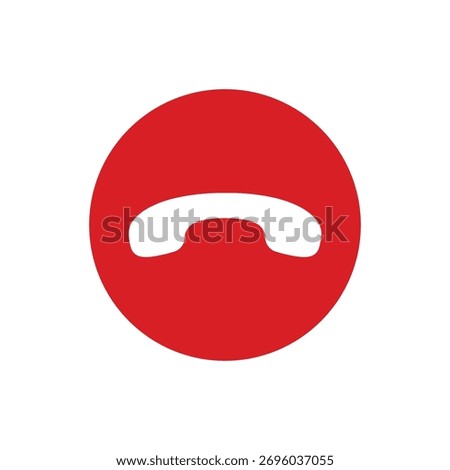 Red phone icon hang up button vector design template