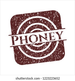 Red Phoney distressed rubber grunge stamp